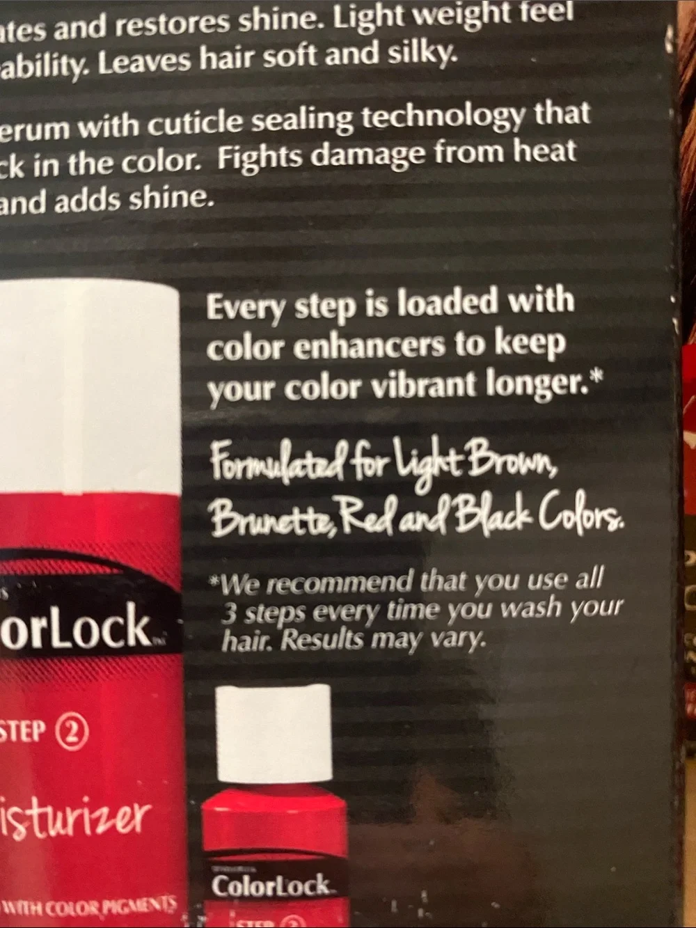 ColorLock Hair Color Maintenance Kit for Brown, Red, & Black NIB